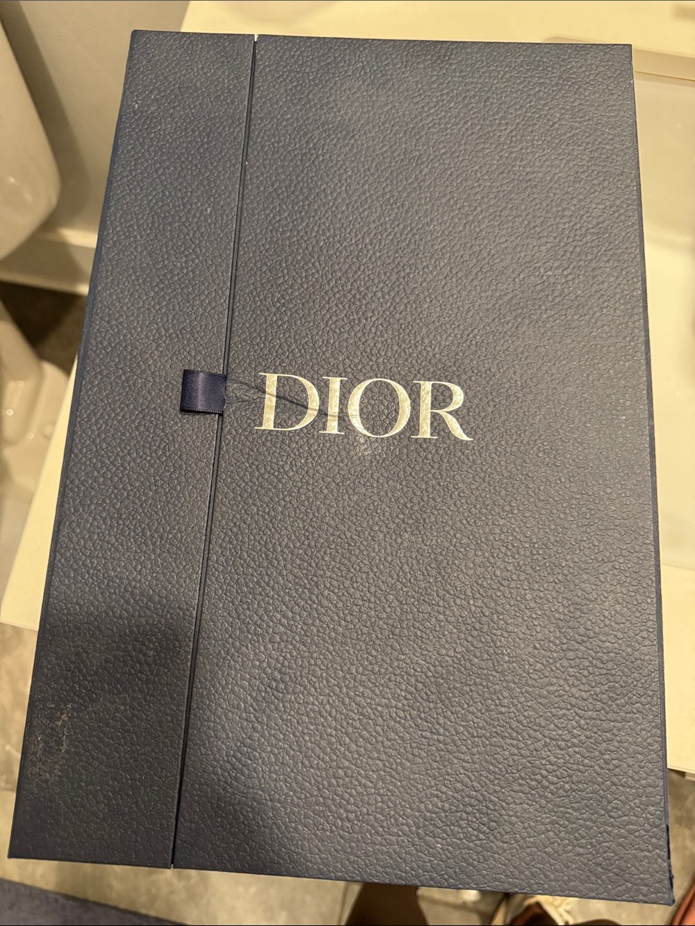 Dior Textured Navy Presentation Box with Silver Logo